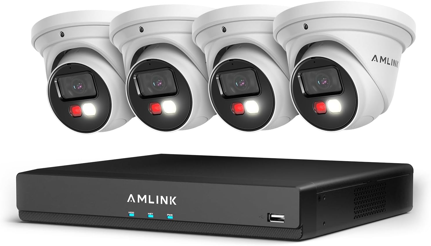 1787888892_61Lak2arl5L._AC_SL1500_.jpg AMLINK 4K POE Security Camera System Outdoor, 8CH POE NVR, 4pc 4K Turret Camera, - Image 1