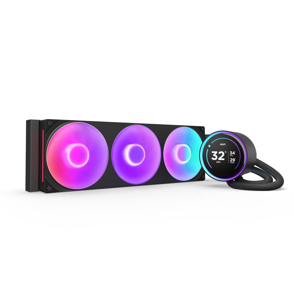 41BrygKWyuL._SL1000_.jpg NZXT Kraken Elite 360 RGB - 360mm AIO CPU Cooler, LCD - Black - Image 1