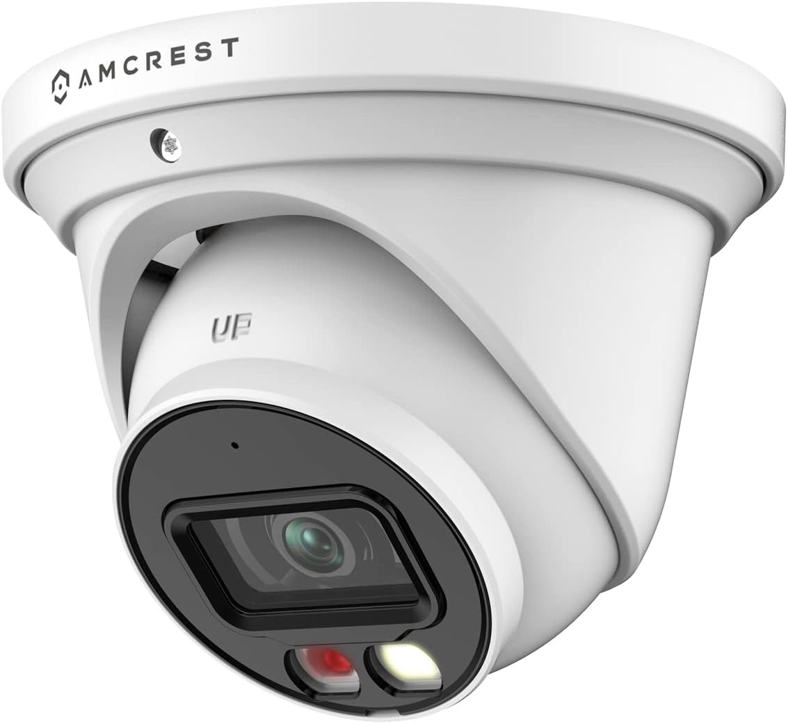 515zWO7HlpL._AC_SL1500_.jpg Amcrest 5MP AI Turret IP PoE Camera w/ 49ft Nightvision, Security IP Camera - Image 1