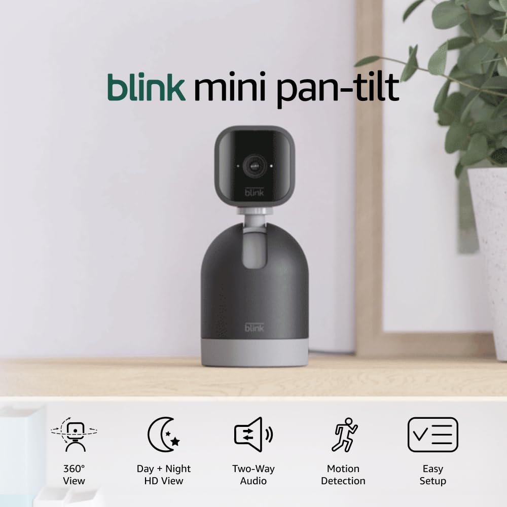 51CFqv4qjCL._SL1000_.jpg Blink Mini Pan-Tilt Camera (newest model), Rotating indoor plug-in smart - Image 1