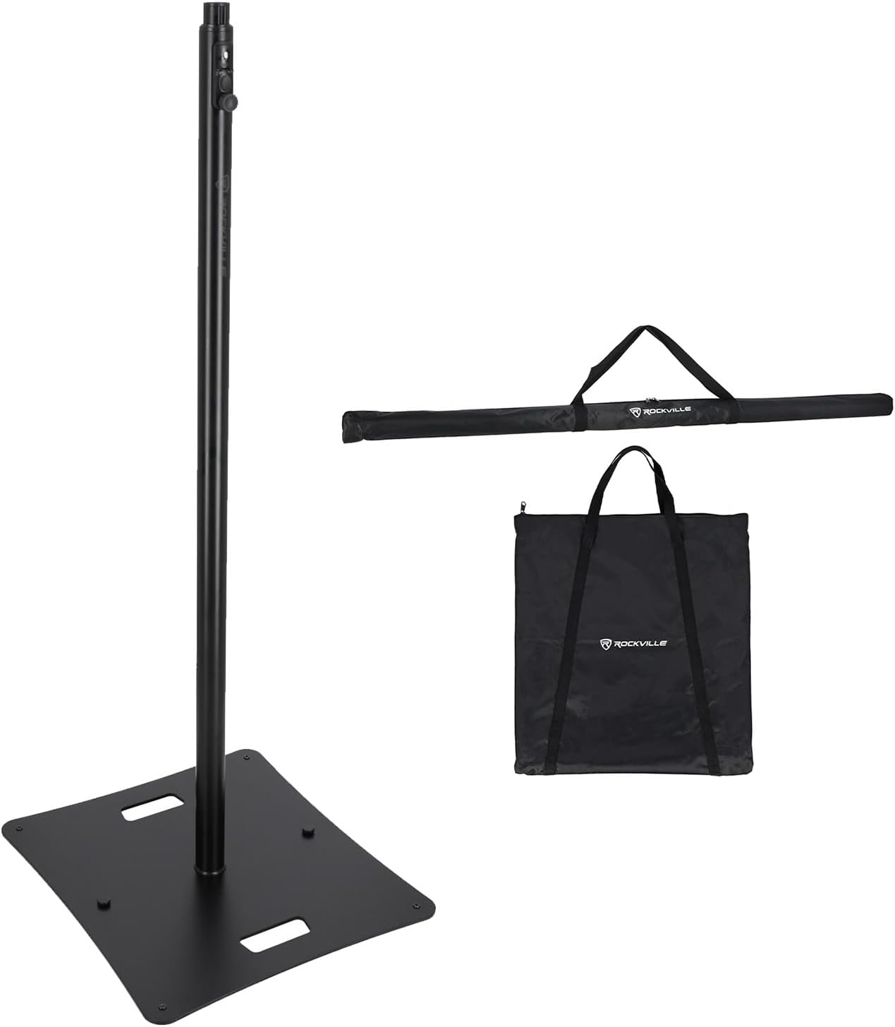 51JCdPt-E1L._AC_SL1500_.jpg Rockville RLF2 Black 10 Foot Solid Base DJ Speaker/Lighting/Projector Stand - Image 1