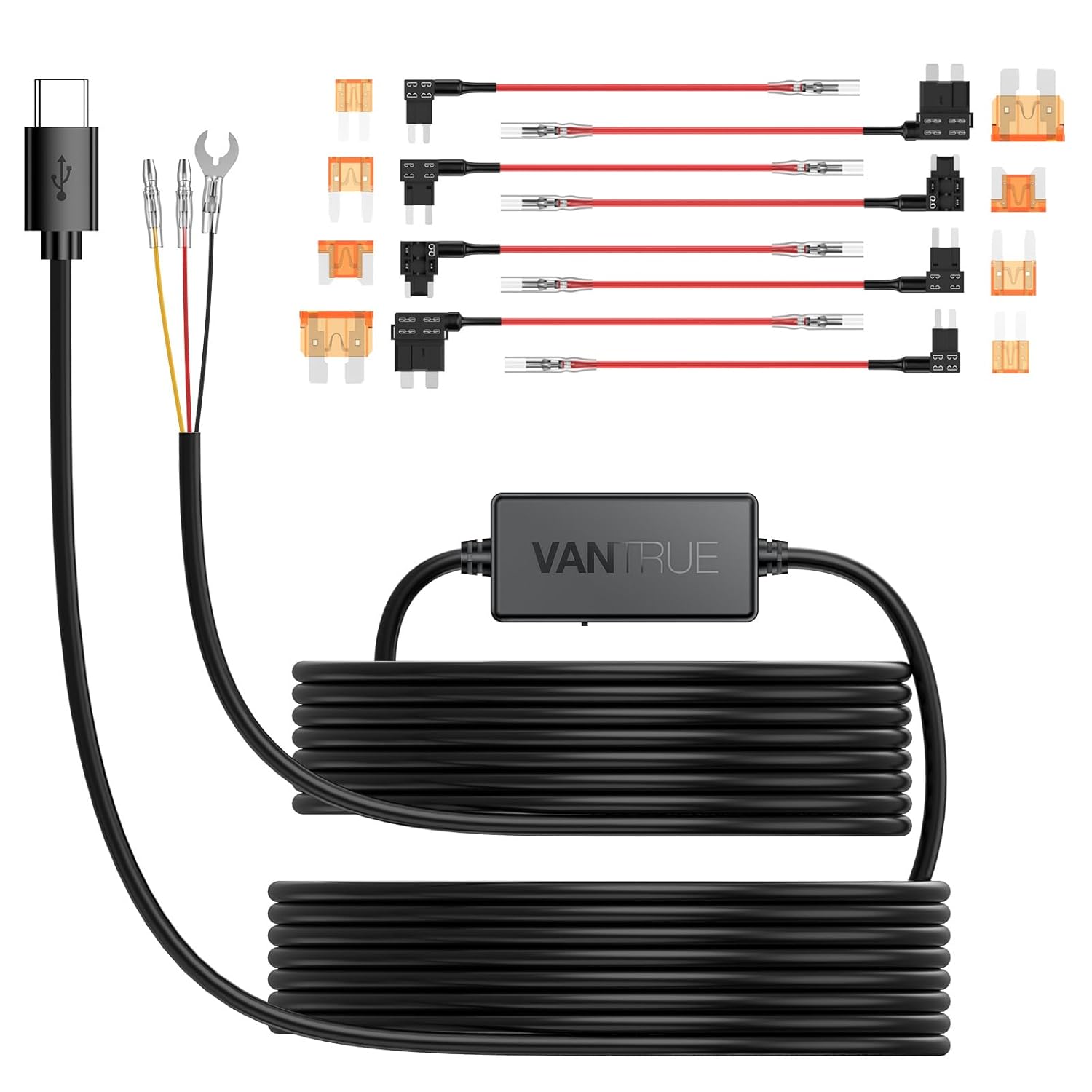 612Ac7jQwOL._SL1500_.jpg Vantrue 11.5ft USB-C Hardwire Kit, Compatible with All Vantrue Dashcams - Image 1