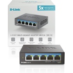 D-Link 5-Port 2.5G Unmanaged Ethernet Switch for Office, Media or Gaming
