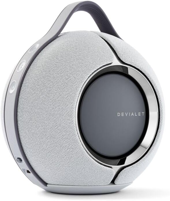 61Cc0cQASlL._AC_SL1000_.jpg Devialet Mania - High Fidelity Portable Smart Speaker - Light Grey - Image 1