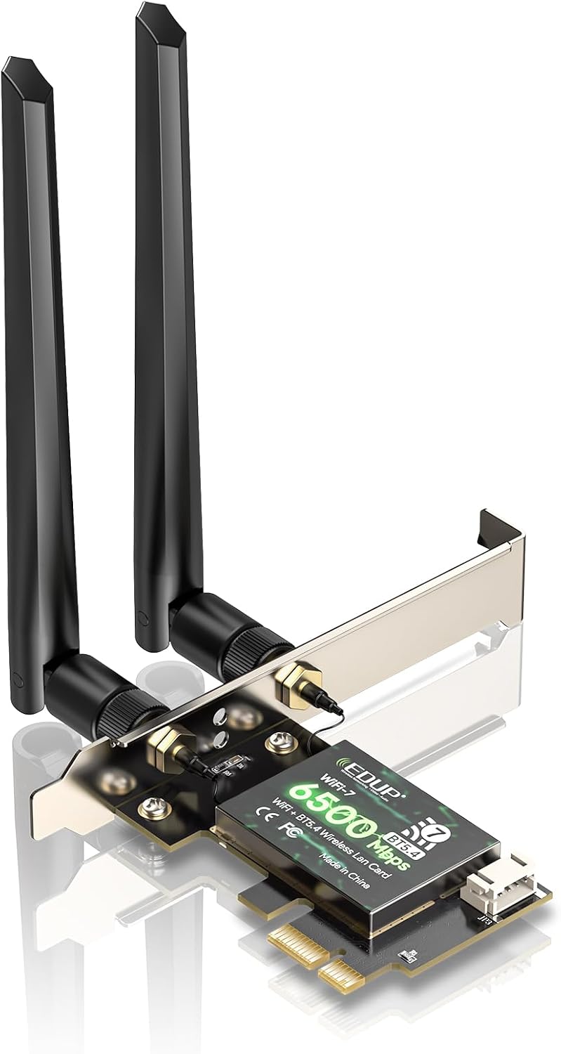 61F06quRKIL._AC_SL1500_.jpg EDUP® PCIE WiFi 7 Card BE6500 Wi-Fi 7 Wireless Network Card for PC - Image 1