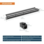 Tecmojo UL Listed 24-Port Cat6A UTP Patch Panel with Lnline Keystone Couplers, - Image 3