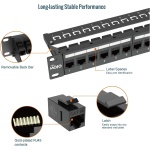 Tecmojo UL Listed 24-Port Cat6A UTP Patch Panel with Lnline Keystone Couplers, - Image 6
