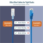 Tecmojo Ultra Slim Cat6A 0.5FT Ethernet Cable, 23AWG, 12-Pack, Blue - Image 5