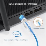 Tecmojo Ultra Slim Cat6A 0.5FT Ethernet Cable, 23AWG, 12-Pack, Blue - Image 4