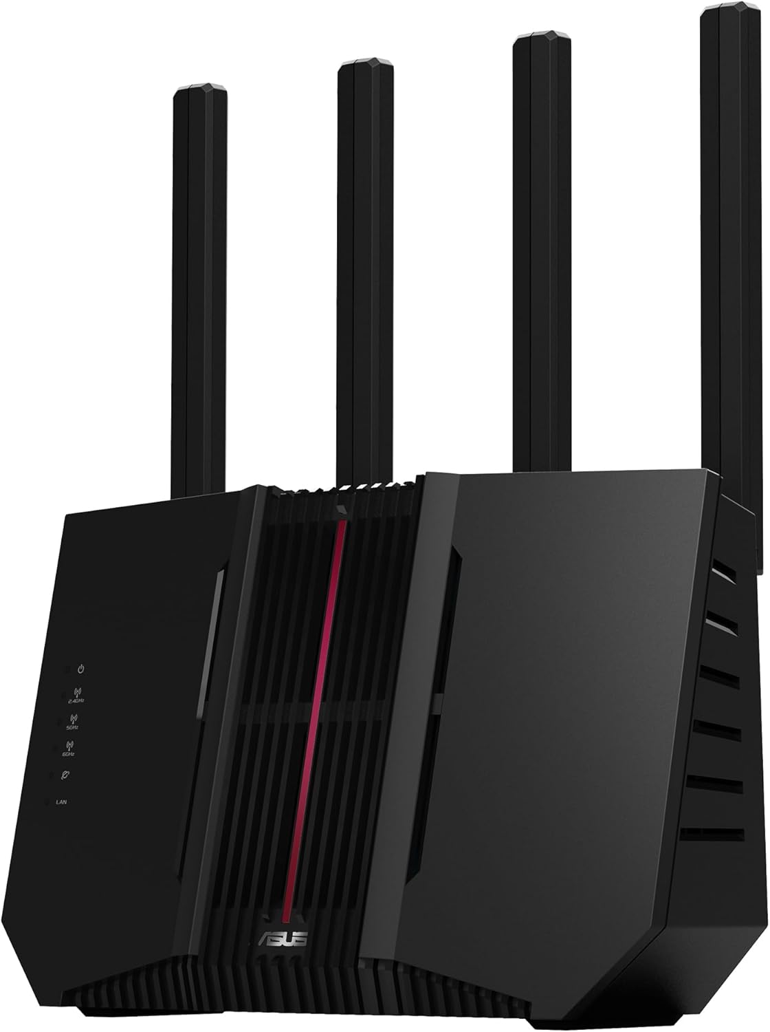 61WJ7bgUJrL._AC_SL1500_.jpg ASUS RT-BE9700 WiFi 7 Router - Tri-Band (6GHz), 9.7 Gbps, x2 WAN, Mesh - Image 1