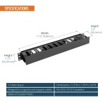 Tecmojo 2 Pack 1U Server Rack Horizontal Cable Management with Cover,2.6“ Depth - Image 2