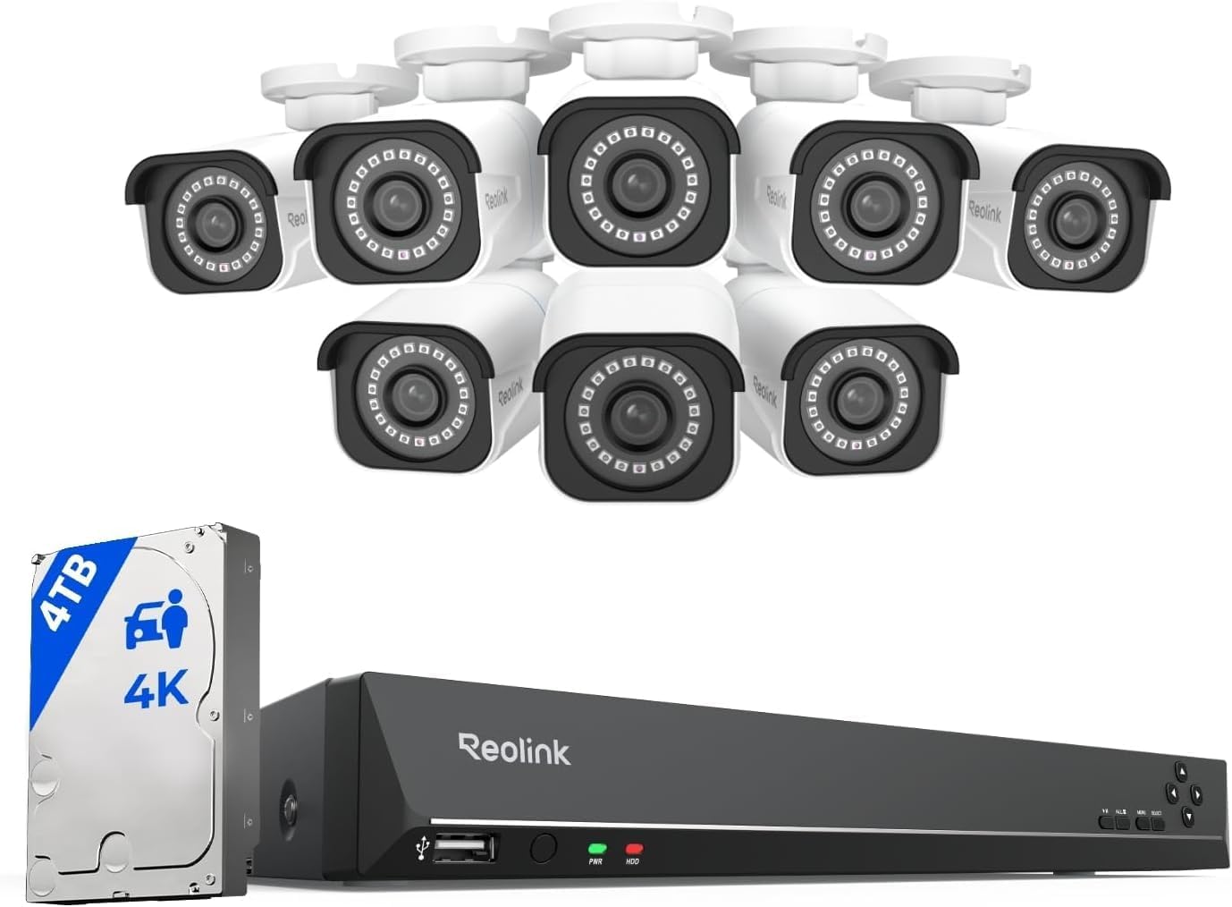 61bTq38FWfL._AC_SL1379_.jpg REOLINK 16CH 4K Security Bullet Camera System with 4TB HDD RLK16-800B8 - Image 1