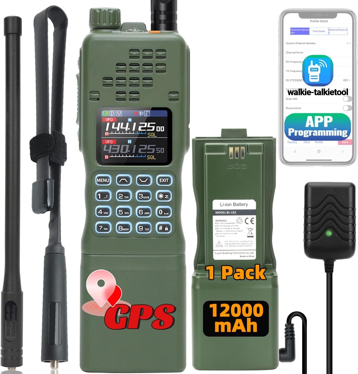61cOS1TlNsL._AC_SL1200_.jpg BAOFENG Radio AR-152 PRO Ham Radio Handheld 10W Rechargeable Walkie Talkies Long - Image 1