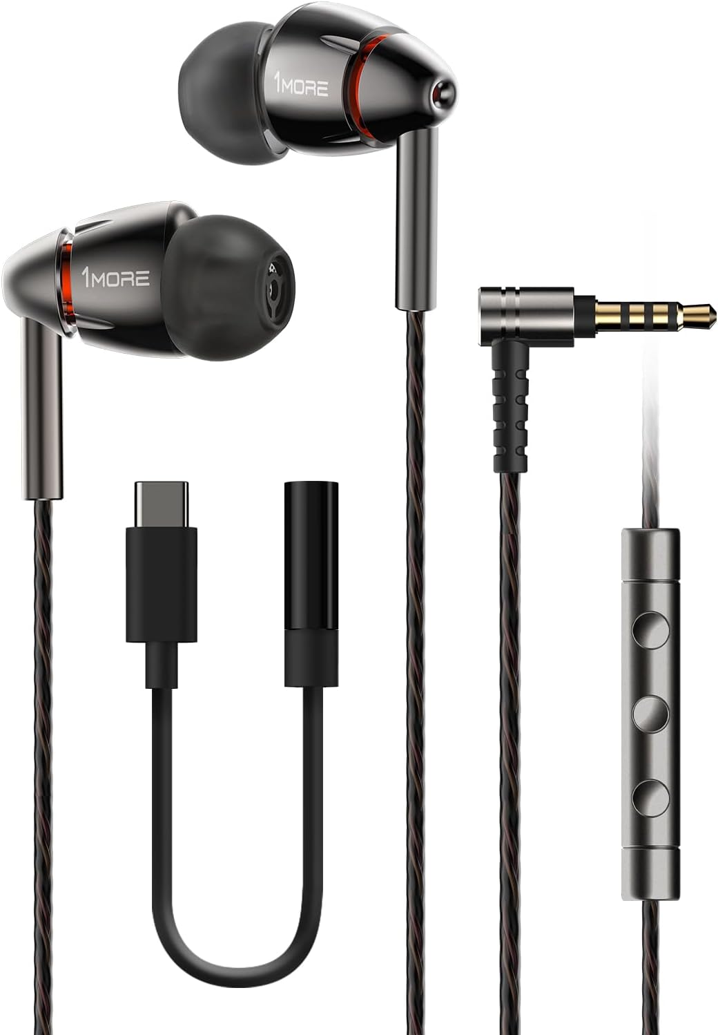 61fbXvpcfuL._AC_SL1500_.jpg 1MORE Quad Driver in-Ear Earphones Hi-Res High Fidelity Headphones Warm Bass, - Image 1
