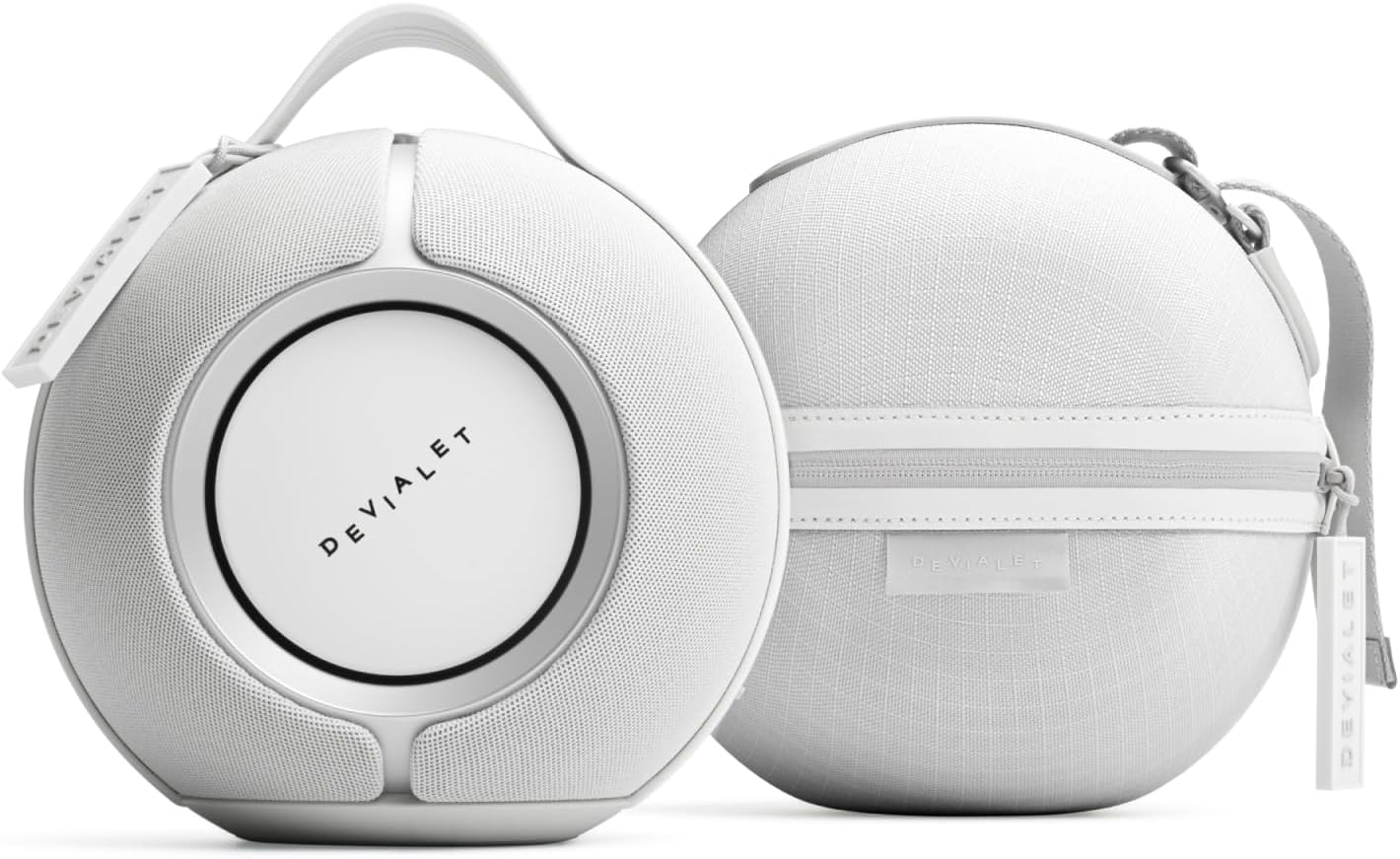 61seEavT5oL._AC_SL1500_.jpg Devialet Mania - Portable Smart Speaker with Cocoon Case - White Mist - Image 1
