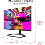 New! Sceptre 24.5-inch Gaming Monitor 240Hz 1ms DisplayPort x2 HDMI x2 100% sRGB - Image 3