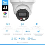 Amcrest 5MP AI Turret IP PoE Camera w/ 49ft Nightvision, Security IP Camera - Image 2