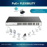 D-Link 28-Port Gigabit Smart Managed PoE+ Switch, 24 PoE+ Ports (370W) + 4 SFP - Image 4