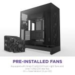 NZXT H9 Flow - Dual-Chamber ATX PC Case - Black - Image 4