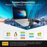 EDUP® USB 3.0 WiFi 6E Adapter for PC, AX3000M, Mt7921au, 802.11ax - Image 2