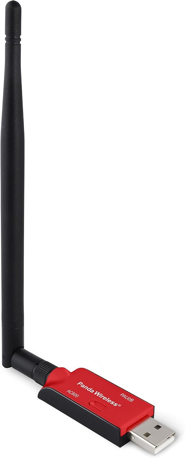 717hfYDdCRL._AC_SL1500_.jpg Panda Wireless PAU0B AC600 Dual Band (2.4GHz and 5GHz) Wireless N USB Adapter - Image 1