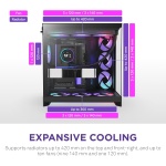 NZXT H9 Flow RGB+ - Dual-Chamber ATX PC Case - Black - Image 5
