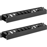Tecmojo 2 Pack 1U Server Rack Horizontal Cable Management with Cover,2.6“ Depth