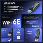 EDUP® Mini USB 3.0 WiFi 6E Adapter for PC, AX3000Mbps, 802.11ax - Image 3