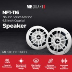 MB Quart NF1-116 Nautic Series Marine Coaxial Speakers 6.5 Inch, 80-Watt - Image 2