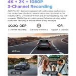 VIOFO A229 Pro 4K 3CH Dash Cam HDR for Front & Rear & Inside with STARVIS 2 - Image 2