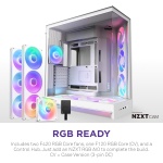 NZXT H9 Flow RGB+ - Dual-Chamber ATX PC Case - White - Image 4
