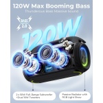 havit Outdoor Bluetooth Speaker, 120W Max Loud Speakers with Deep Bass - Image 4