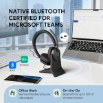 Yealink BH74 AI ANC Wireless Headset with Mic for Work with Charging Dock - Image 5
