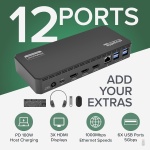 Plugable USB C Triple Display Docking Station | 100W PD, 3x HDMI (1x 4K 30Hz, 2x - Image 2