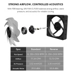 Lian Li UNI Fan CL Flex 120, Reverse Blade ARGB, 3 Pack, Black - Image 7