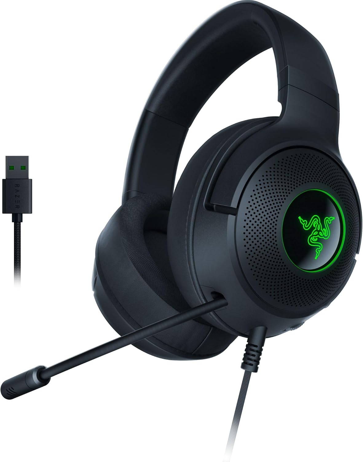 71NxwEjlU1L._AC_SL1500_.jpg Razer Kraken V3 X Wired USB Gaming Headset, Lightweight, Black - Image 1