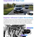 VIOFO A229 Pro 4K 3CH Dash Cam HDR for Front & Rear & Inside with STARVIS 2 - Image 4