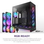 NZXT H9 Flow RGB+ - Dual-Chamber ATX PC Case - Black - Image 4