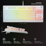SteelSeries Apex 3 TKL White RGB Gaming Keyboard — Tenkeyless Compact Form - Image 3