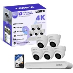Lorex Connect (New App) | V-Series | 8Ch 4K NVR System | 5 Dome PoE Cameras