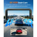 70mai A810 Lite 4K Dash Cam Front and Rear, 5GHz Wi-Fi 6 DashCam, Car Camera 4G - Image 2