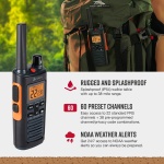 Cobra RX680 Walkie Talkies (2-Pack), IP54 Water Resistant Design - Image 3