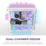 NZXT H9 Flow RGB+ - Dual-Chamber ATX PC Case - White - Image 7