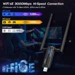 EDUP® USB 3.0 WiFi 6E Adapter for PC, AX3000M, Mt7921au, 802.11ax - Image 3