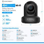 Amcrest 4MP ProHD Indoor WiFi, Security IP Camera with Pan/Tilt, Two-Way Audio, - Image 8