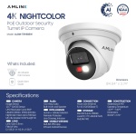 AMLINK 4K POE Camera, 8MP Outdoor Turret Security IP Camera, 100ft Color - Image 9
