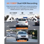 70mai 4K Dash Cam Front and Rear, 4K+1080P Dual STARVIS 2 Car Dash Camera for - Image 2
