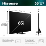 Hisense 65" U7 Mini-LED ULED 4K UHD Best Premium Gaming Smart Google TV (65U7SG, - Image 3