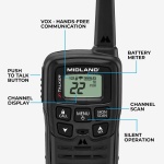 Midland T10 X-Talker FRS Walkie Talkie, Black, 2 Pack - Image 6