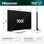 Hisense 100" U7 Mini-LED ULED 4K UHD Best Premium Gaming Smart Google TV - Image 3